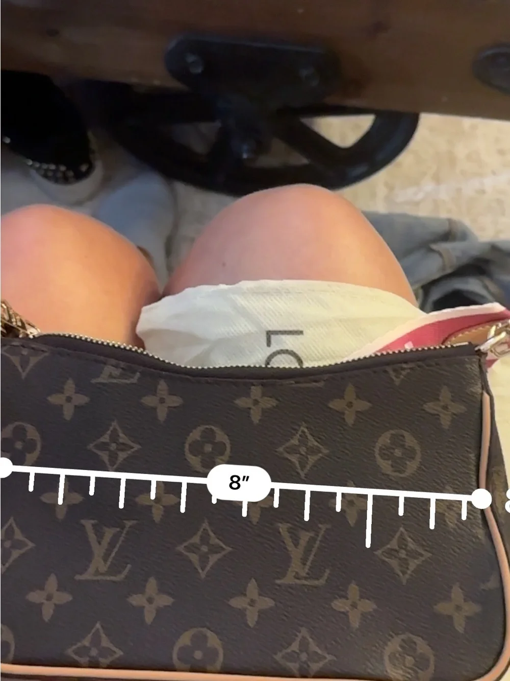 Source Unknown Monogram Crossbody with Pink and White Strap